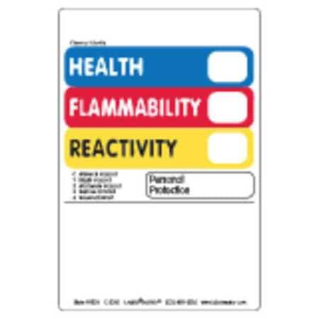 LABELMASTER AV504 HAZCOM LABEL 4INX6IN VINYL 500 LABELS