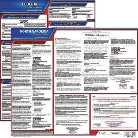 JJ KELLER 100-NC-3 LABORLAW POSTER FED/STA NC ENG 20INH 3YR