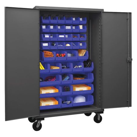 DURHAM MFG CO HDCM48-42-5295 BIN CABINET,80"X48"X24",GRAY,42BLUEBNS