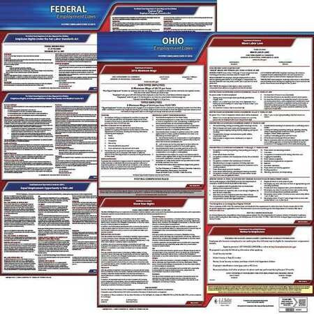 JJ KELLER 100-OH-1 LABORLAW POSTER FED/STA OH ENG 20INH 1YR