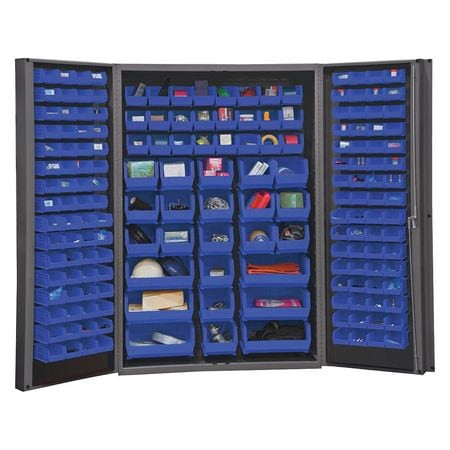 DURHAM MFG CO DC48-176-5295 STORAGE CABINET IND 14 GA. 176 BINS BLUE