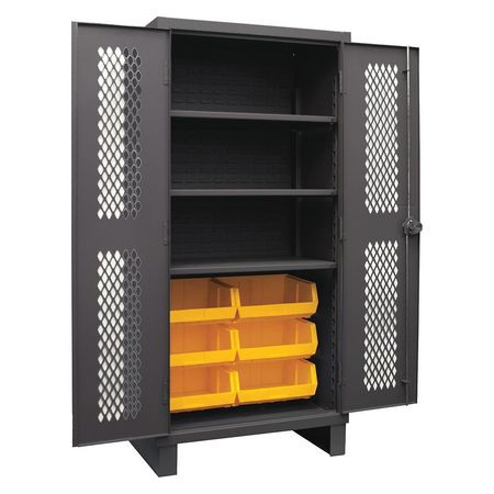 DURHAM MFG CO HDCV36-6B-3S95 STORAGECABINET VENTILATED 12GA 6BINS YEL