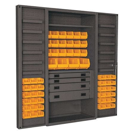 DURHAM MFG CO DCBDLP584RDR-95 STORAGE CABINET IND 14 GA. 58BINS YELLOW