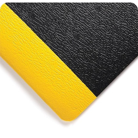 WEARWELL 427.38X4X60BYL ANTIFATIGUE MAT,BLACK,YL BRDR,4FTX60FT
