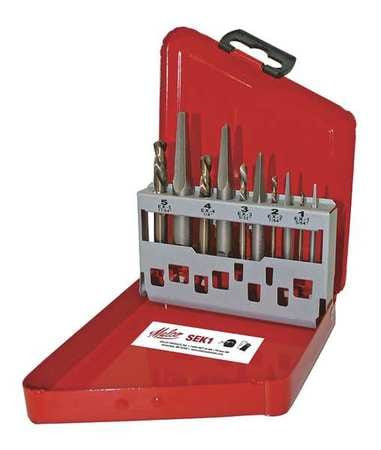 MALCO PRODUCTS SEK1 SCREW EXTRACTOR KIT STEEL STRAIGHT FLUTE