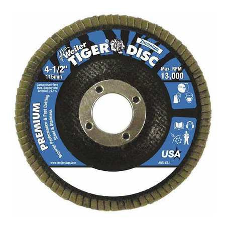 WEILER CORPORATION 50518V FLAP DISC 40 GRIT 5/8-11 IN. ALUMINUM