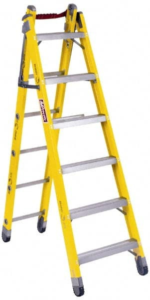LOUISVILLE LADDER FXC1208 COMBINATION LADDER FIBERGLASS 375LB 8FT.
