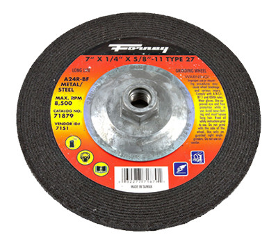 FORNEY INDUSTRIES INC 71879 GRINDING WHEEL, TYPE 27, 7 X .25-IN.