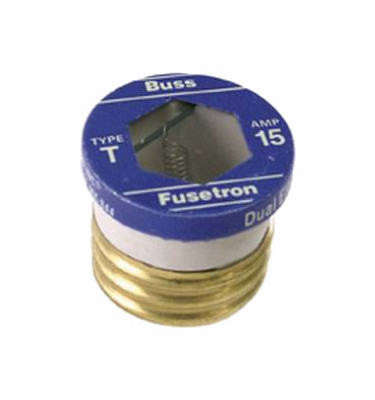 COOPER BUSSMANN BP/T-15 2-PK. 15-AMP TYPE T PLUG FUSE
