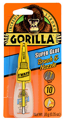 GORILLA PRODUCTS 7500102 SUPER GLUE BRUSH & NOZZLE, 10G
