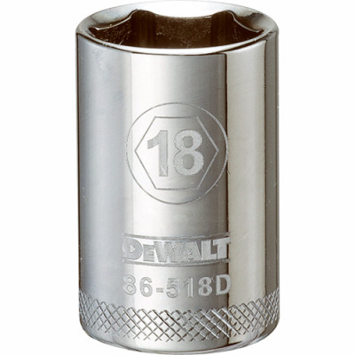 STANLEY DWMT86518OSP METRIC SHALLOW SOCKET, 6-POINT, 1/2-IN. 