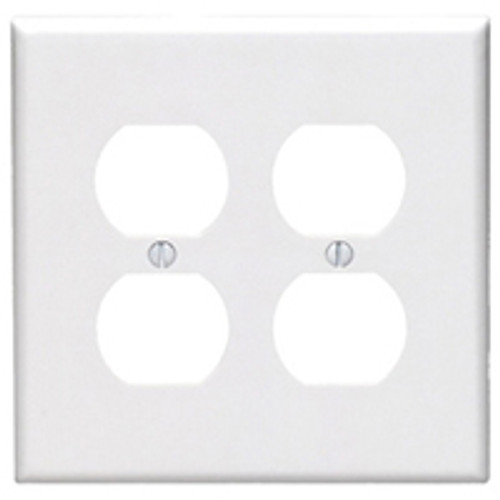 LEVITON 002-80516-00W WALLPLATE 2DUP MIDWAY  WHT    