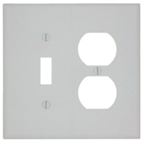 LEVITON 003-80505-00W WALLPLATE 1TOG 1DUP MID  WH   
