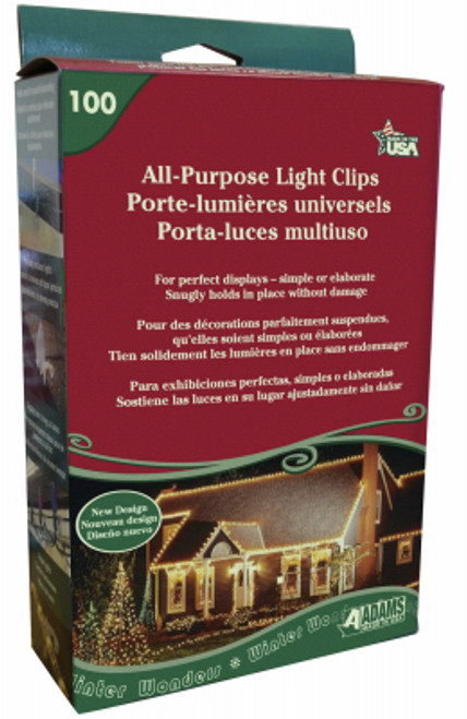 ADAMS MFG CORP. 9040-99-1630 LIGHT HOLDER CLIPS, 100-CT.