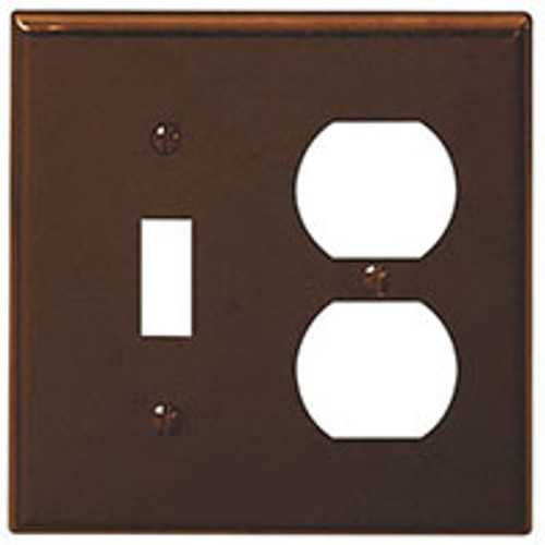 LEVITON 001-85005-000 WALLPLATE 2G 1TOG&1DUP BRN    