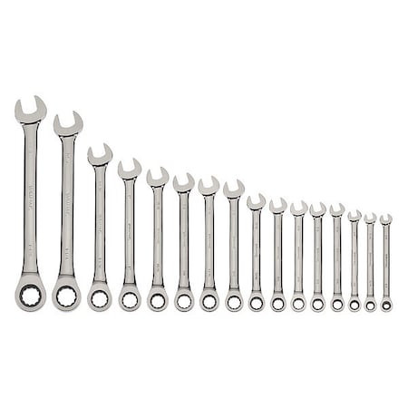 WILLIAMS WS-1122NRC 16PC COMBO RAT WR SET 1/4-1.25