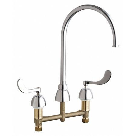 CHICAGO FAUCETS 786-GN8FCABCP CONCEALED HOT AND COLD WATER SINK FAUCET