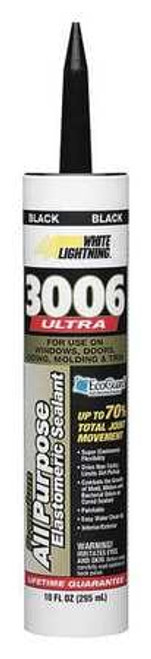 WHITE LIGHTNING W11005010 ELASTOMERIC ACRYLIC SEALANT 10OZ. BLACK