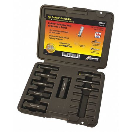 BONDHUS 23299 ST/9 PROHOLD HEX BITS 2"5/32-5/8" BITS O