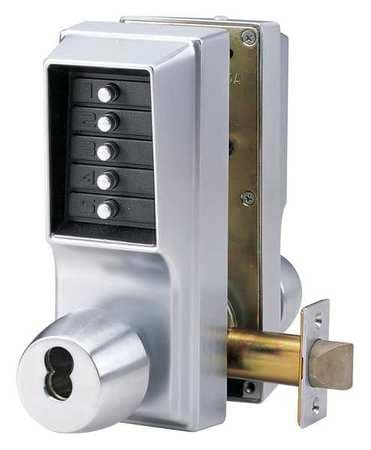 KABA ILCO EE1021B/EE1011-26D-41 PUSH BUTTON LOCKSET SATIN CHROME LEVER