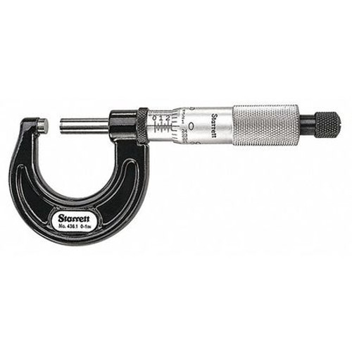 STARRETT T436.1XRL-1 OUTSIDE MICROMETER- 0-1"- .0001" GRADS -