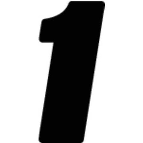 HARDLINE PRODUCTS DB43B-1 NUMBER LABEL BLK VINYL 4 IN H NO. 1 PK3