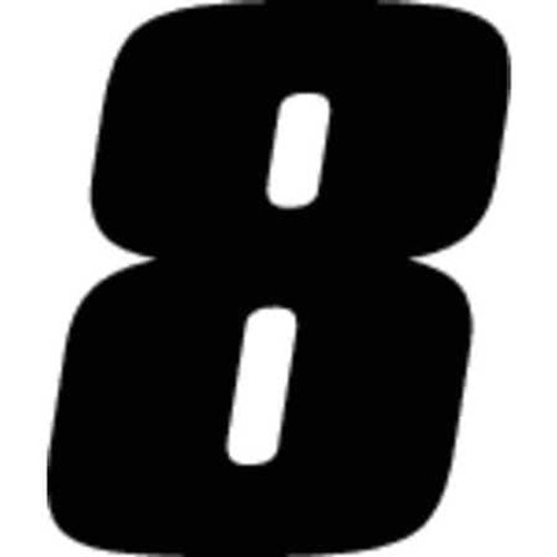 HARDLINE PRODUCTS DB43B-8 NUMBER LABEL BLK VINYL 4 IN H NO. 8 PK3