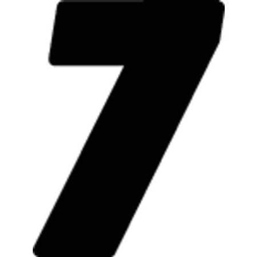 HARDLINE PRODUCTS DB43B-7 NUMBER LABEL BLK VINYL 4 IN H NO. 7 PK3