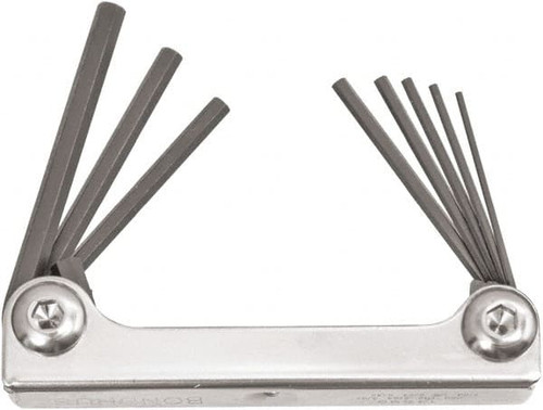 BONDHUS 14590 8 PIECE FOLD-UP BALL END HEX KEY SET