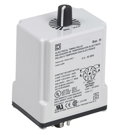 SQUARE D 9050JCK41V20 TIMER RELAY 240VAC 10A TJCK