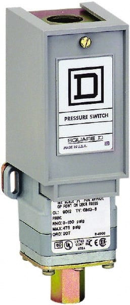 SQUARE D 9012GPG1 PRESSURE SWITCH 480VAC 10AMP G +OPTIONS