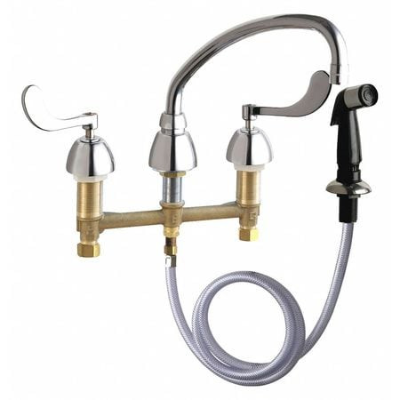 CHICAGO FAUCETS 200-AE35-317ABCP CONCEALED HOT AND COLD WATER SINK