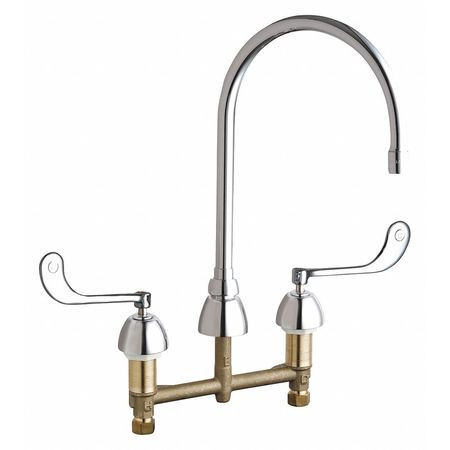 CHICAGO FAUCETS 786-GN8AE3-319ABCP CONCEALED HOT AND COLD WATER SINK FAUCET