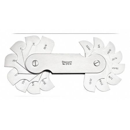 STARRETT 272B RADIUS GAGE- 16 LEAVES- 9/32-33/64" - AL
