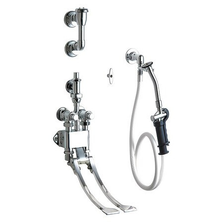 CHICAGO FAUCETS 910-G777-21KCP PEDAL VALVE BED PAN CLEANER WITH