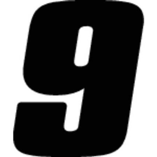 HARDLINE PRODUCTS DB53B-9 NUMBER LABEL BLK 5-1/2 IN H NO. 9 PK3