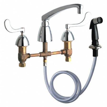 CHICAGO FAUCETS 200-AL8E35-317ABCP CONCEALED HOT AND COLD WATER SINK