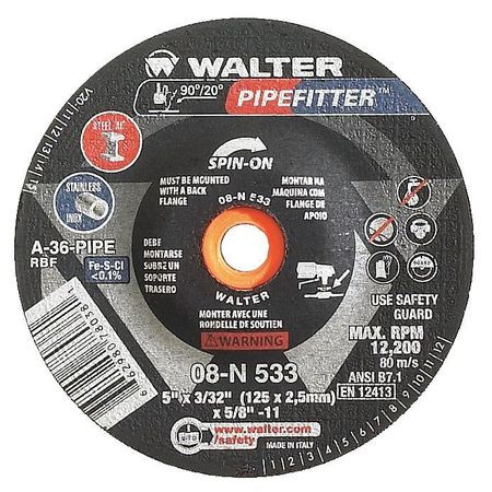PIPEFITTER 08N504 GRINDING WHEEL T27 5X5/32X7/8