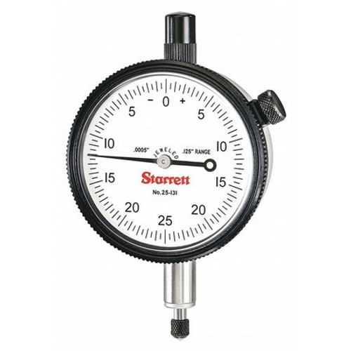 STARRETT 25-131J DIAL INDICATOR- 0 -.125"- .0005" GRAD - 