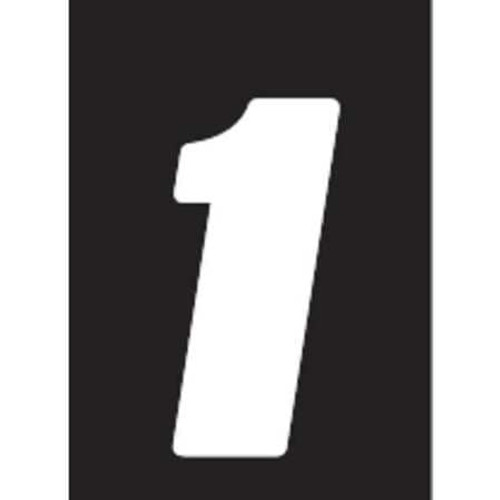 HARDLINE PRODUCTS DB73W-1 NUMBER LABEL WHT VINYL 7 IN H NO. 1 PK3