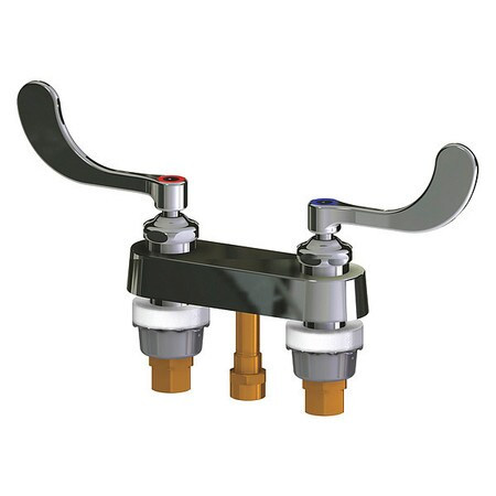 CHICAGO FAUCETS 525-ABCP REMOTE HOT AND COLD WATER SINK FAUCET