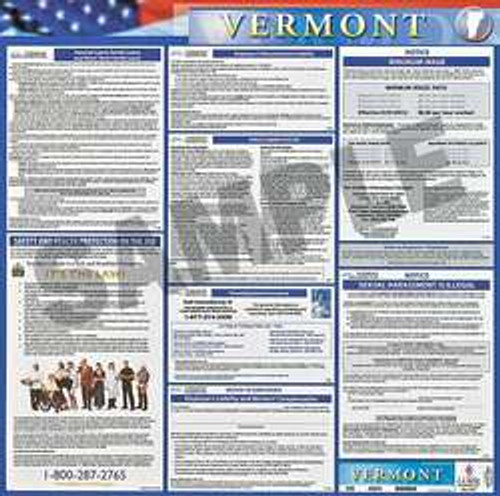 JJ KELLER 200-VT LABOR LAW POSTER STATE LABOR LAW VT