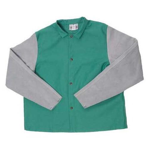 GUARD LINE FS530LSL WELDERS JACKET 30IN LEATHER/PROBAN GRN L