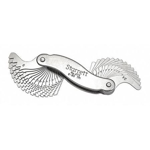 STARRETT 473 SCREW PITCH GAGE- 6-60 TPI- 30 LEAVES - 