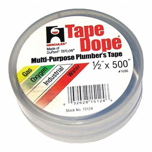 HERCULES 15124 PIPE THREAD SEALANT TAPE 1/2IN W 500IN L