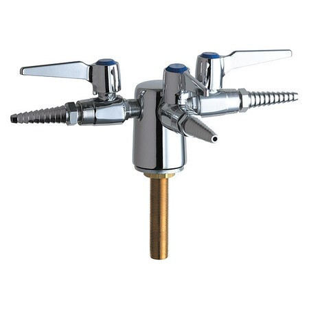 CHICAGO FAUCETS 983-WSV909AGVCP TURRET WITH THREE BALL VALVES 90DEG