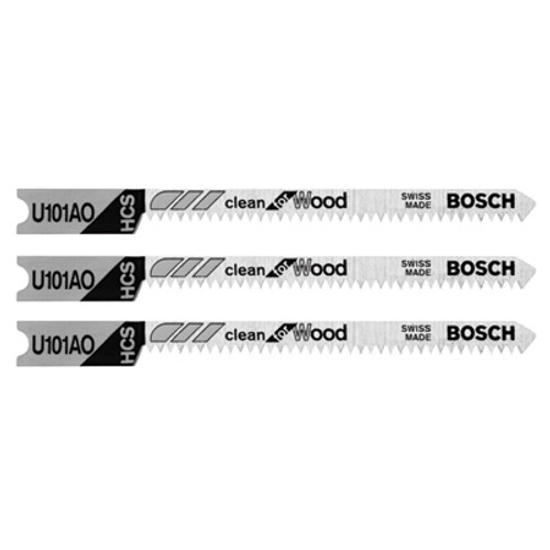 BOSCH POWER TOOLS U101AO3 HIGH CARBIDE STEEL JIGSAW BLADE, 20-TPI,