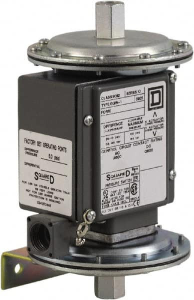 SQUARE D 9012GGW1 PRESSURE SWITCH 480VAC 10AMP G +OPTIONS