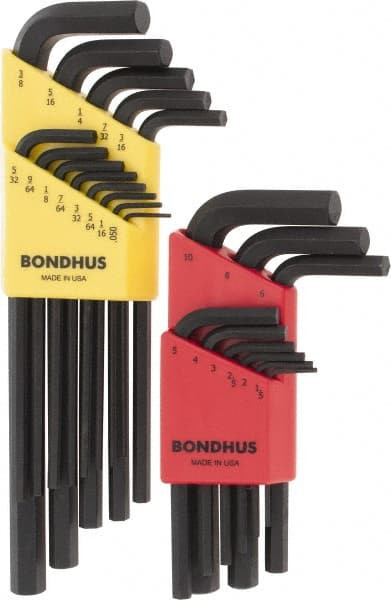 BONDHUS 22198 22 PIECE L-KEY HEX KEY SET
