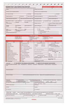 JJ KELLER 8898 TANKER TEST/INSPECTION REPORT PK10